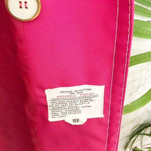 Fleet Street Hot Pink Rain/Shine Vintage Coat 10R - Picture 4 of 5